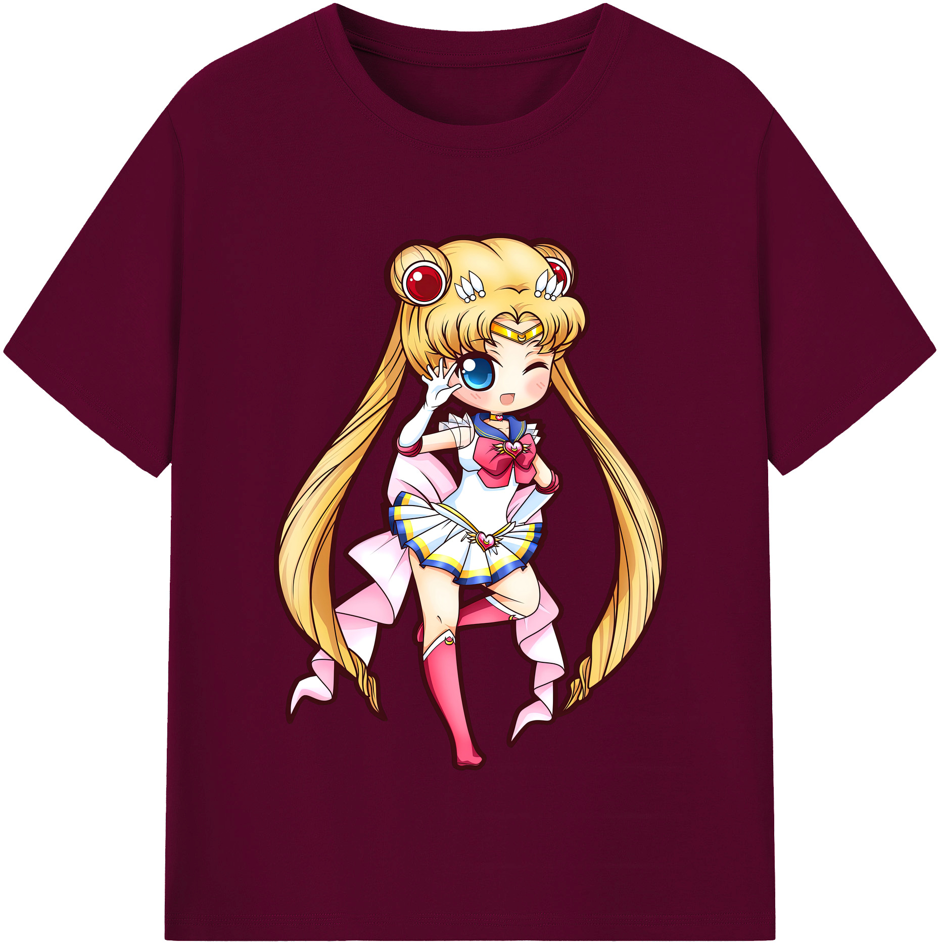（画像用） 美少女戦士セーラームーン 月野 うさぎ つきの うさぎ Sailor Moon Tsukino Usagi レディースカジュアルプリントTシャツ（綿100％）
